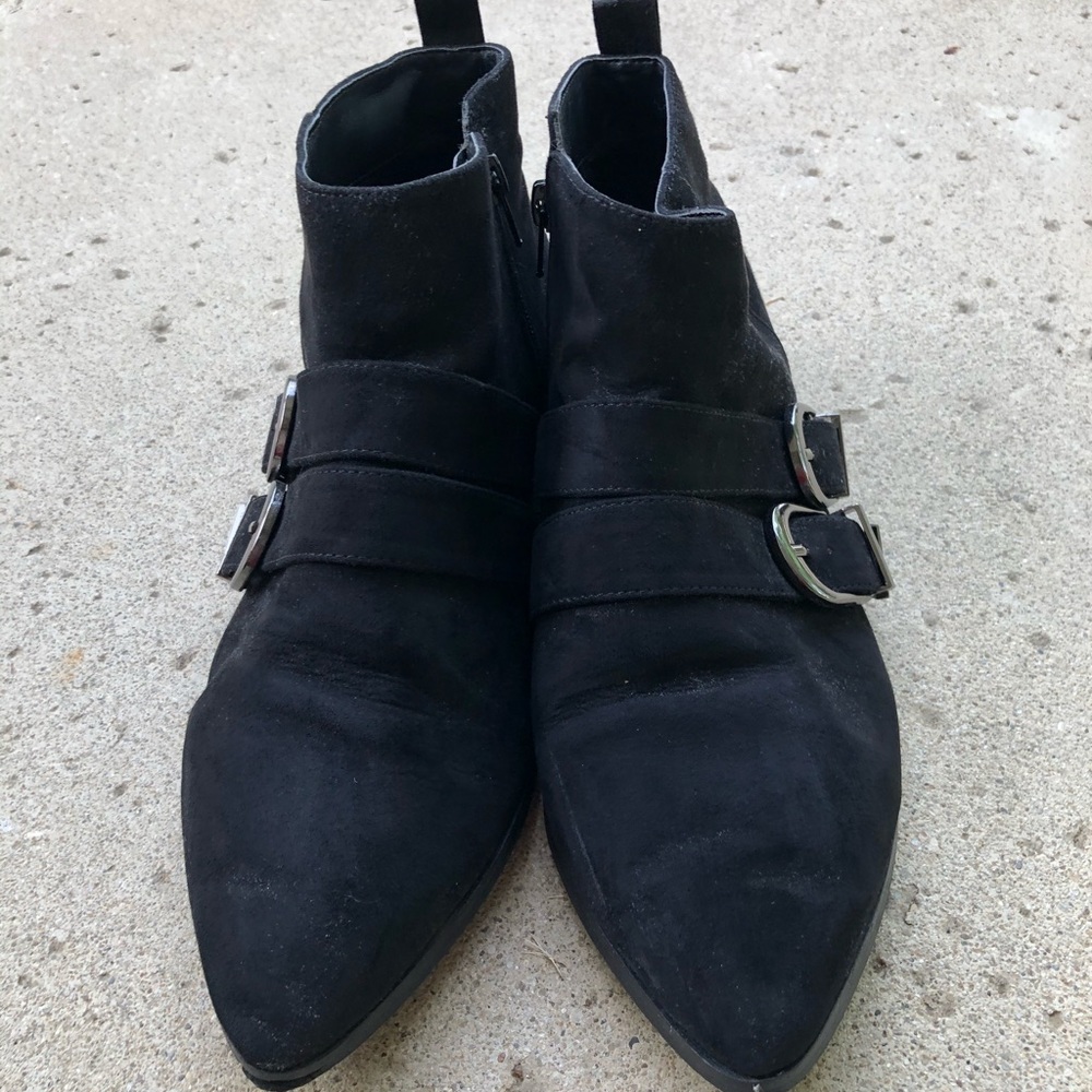 ASOS Sz 8 faux suede buckle boots